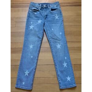 Blank NYC The Madison Crop Jeans 25 Light Wash White Star Print Denim EUC